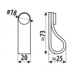 Pomo GL24, piel, marrón claro, botón negro