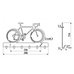 Perchero llaves - bicicleta, negro estructural