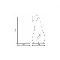 Soporte para libros - gato, negro estructural