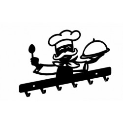 Perchero para cocina - chef, negro estructural