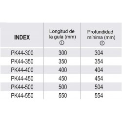 PK44 guía corredera de cajones, acero