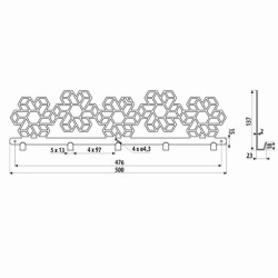 Perchero - flores geométricas, negro estructural