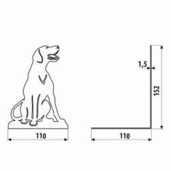 Soporte para libros - perro, negro estructural