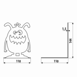 Soporte para libros - monstruo, negro estructural