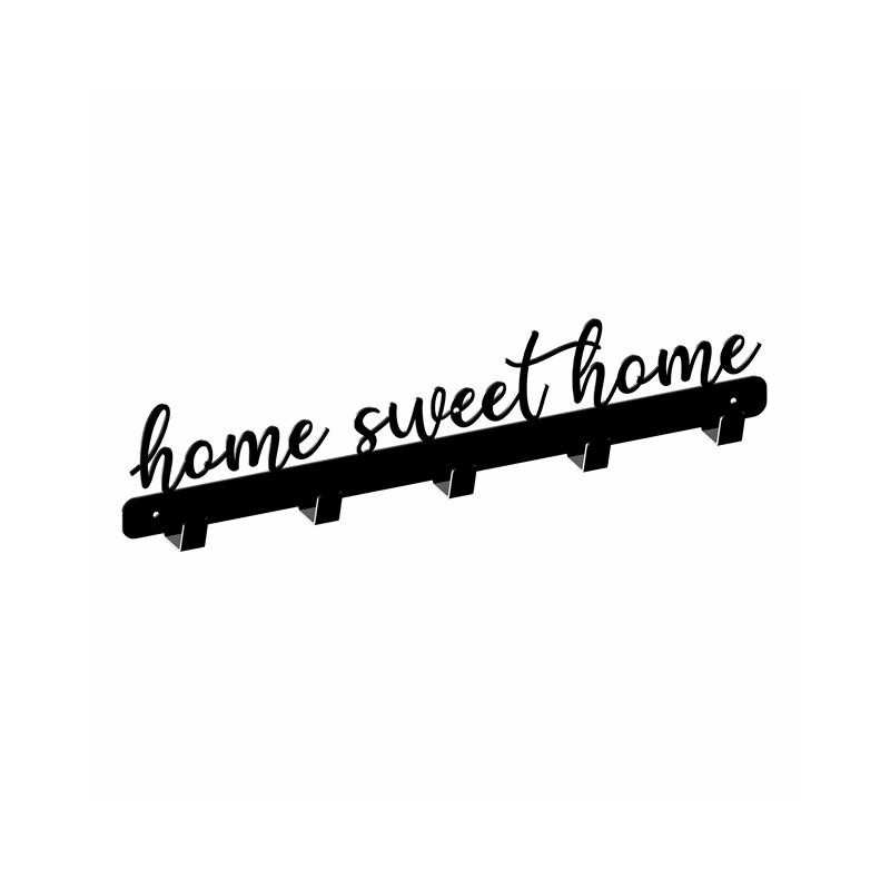 Perchero - home sweet home, negro super mate